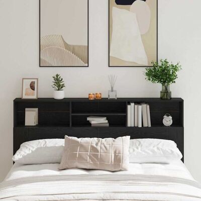 VIDAXL Black Oak Headboard 180x19x103.5 cm - Headboard VIDAXL Black Oak Headboard 180x19x103.5 cm - Headboard