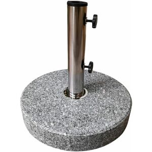 Samuel Alexander - 25kg Round Granite Garden Parasol / Umbrella Base Weight Stainless Steel Pole