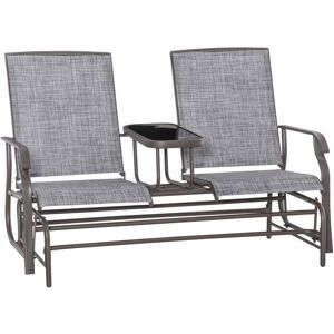 Outsunny - 2 Seater Rocker Double Rocking Chair Lounger Outdoor Garden Furniture Grey - Grey
