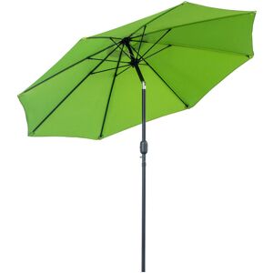 2.7M Patio Umbrella Outdoor Sunshade Canopy w/ Tilt and Crank Green - Green - Outsunny