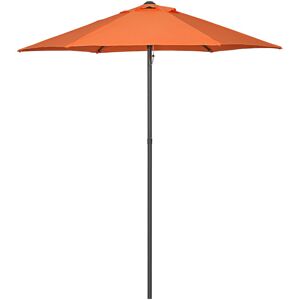 Outsunny - 2m Parasol Patio Umbrella, Outdoor Sun Shade with 6 Ribs Orange - Orange