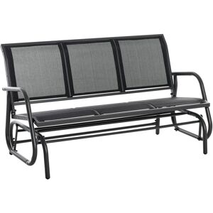 Outsunny - 3-Seat Glider Rocking Chair for 3 People Garden Bench Patio Furniture - Black