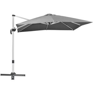 Outsunny 3 x 3(m) Cantilever Roma Parasol Garden Umbrella with Cross Base Grey - Grey