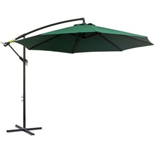 3m Garden Banana Parasol Cantilever Umbrella w/Crank& Base green - green - Outsunny