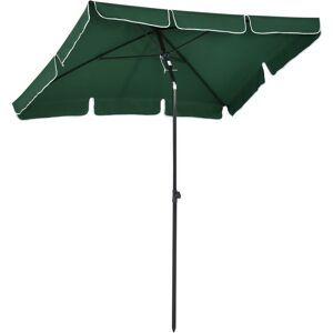 Outsunny Aluminium Sun Umbrella Parasol Patio Rectangular 2M x 1.3M Green - Green