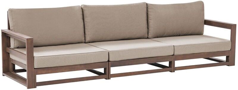 BELIANI 3 Seater Garden Outdoor Sofa Cushions Acacia Dark Wood Timor ii - Dark Wood