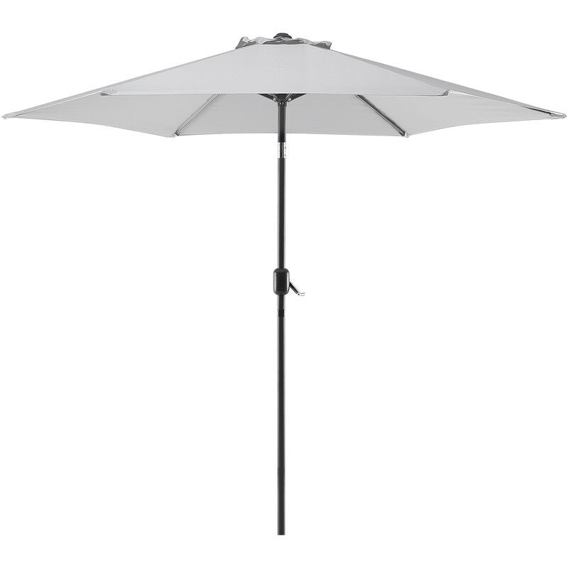 Beliani - Modern Garden Outdoor Parasol Metal Pole Polyester Canopy Light Grey Varese - Grey