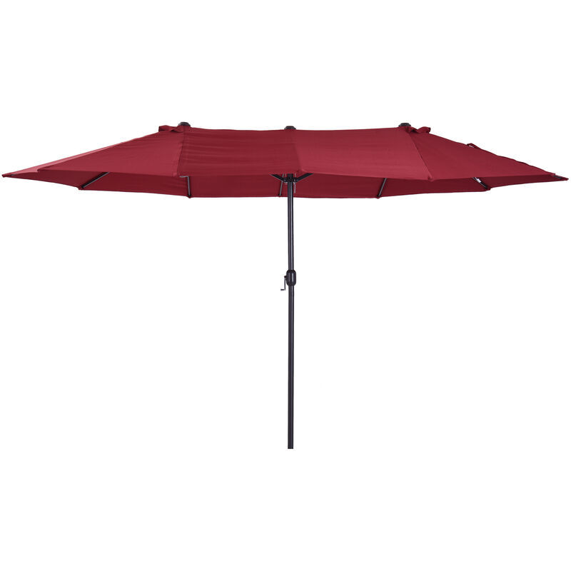 4.6M Garden Patio Umbrella Canopy Parasol Sun Shade w/o Base Wine Red - Wine Red - Outsunny
