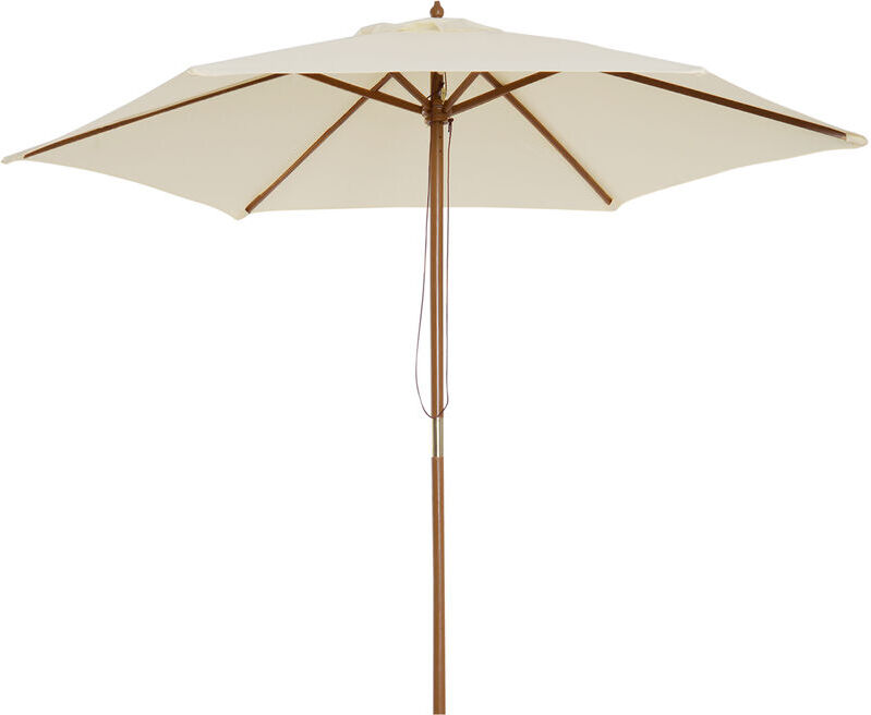 Outsunny - Wood Garden Parasol Sun Shade Patio Outdoor Wooden Umbrella Canopy Cream - Cream