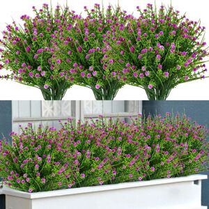 Xuigort - 12 Packs Outdoor Artificial Flowers, Fake Real Touch uv Resistant No Fade Fake Plastic Plants for Garden Patio Porch Window Box Home