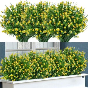 Xuigort - 12 Packs Outdoor Artificial Flowers, Fake Real Touch uv Resistant No Fade Fake Plastic Plants for Garden Patio Porch Window Box Home