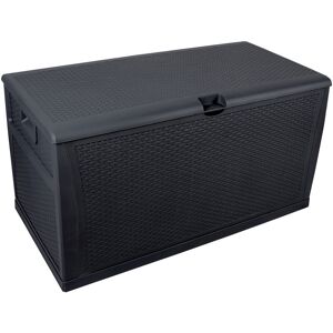 Famiholld - 120gal 460L Outdoor Garden Plastic Storage Deck Box Chest Tools Cushions Toys Lockable Seat Waterproof - Black - Black