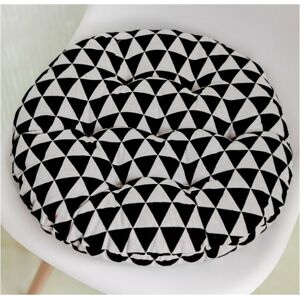 LANGRAY 15.8x15.8 inch round seat cushion, indoor outdoor sofa chair cushion cushion, black triangle