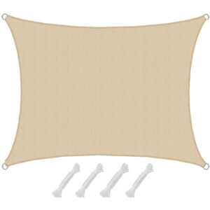 Amanka - 1.5x2 Water Permeable Sun Shade Sail - Patio Sail Privacy Screen Garden Sunsail - beige