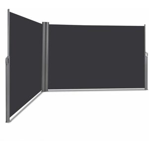 Costway - 1.6x6M Retractable Folding Side Awning Screen Garden Privacy Divider Wind Fence