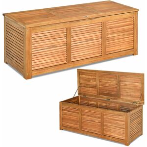 CASART 180L Storage Box Outdoor Patio Deck Wooden Garden Bench for Cushions & Tools