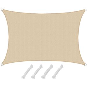 Amanka 1x2 Water Permeable Sun Shade Sail - Patio Sail Privacy Screen - Garden Sunsail - beige