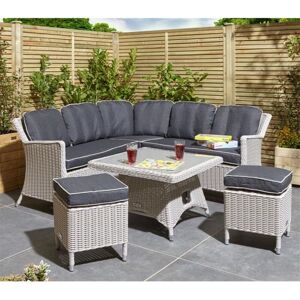 CHESHIRE GARDEN FURNITURE 2 Seater Putty Grey Rattan Weave Companion Set