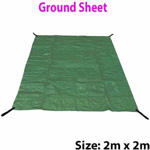 LOOPS 2m x 2m 110GSM Waterproof uv Ground Sheet/Cover Camping Tarpaulin Tent Picnic