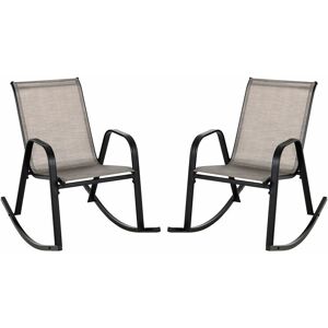 COSTWAY 2PCS Rocking Chair Garden Glider Chair Curved Armchair Swing Chair Ergonomic