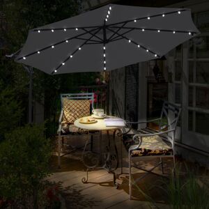 GREENBAY 3M Patio Hanging led Parasol Garden Sun Shade Banana Umbrella Cantilever Black