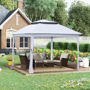 Clipop - 3x3m Patio Gazebo, Pavilion Marquee Tent with Double Roof and Metal Frame,UV Protection Double Roof Outdoor Netting Canopy, White