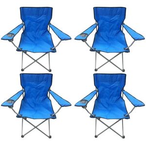 NALU 4 Blue & Black Lightweight Folding Camping Beach Captains Chairs