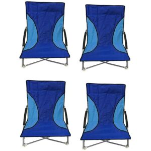 4 Blue Nalu Folding Low Seat Beach Chair Camping Chairs