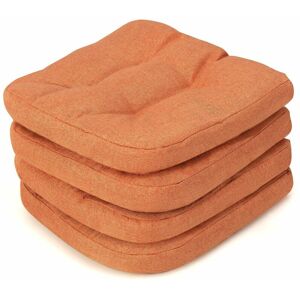 COSTWAY 4 Pack Tufted Chair Cushions Skid-Proof Overstuffed Comfortable Cushion Seat Pad