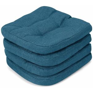 COSTWAY 4 Pack Tufted Chair Cushions Skid-Proof Overstuffed Comfortable Cushion Seat Pad