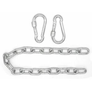 Amanka 50cm Hanging Chair Chain up to 230kg 2 Carabiners Suspension for Swing Hammock - silber