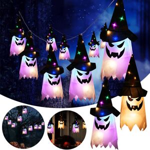 QHJ 5X Glowing Halloween Hanging Skeleton Ghosts Yard Lawn Patio Party Prop Decor 3M