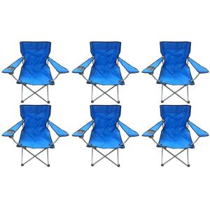 HOWLEYS 6 Blue & Black Lightweight Folding Camping Beach Captains Chairs