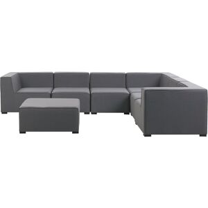 Beliani - Modular Left Hand Outdoor Sofa Set Sectional and Ottoman Grey Arezzo - Grey