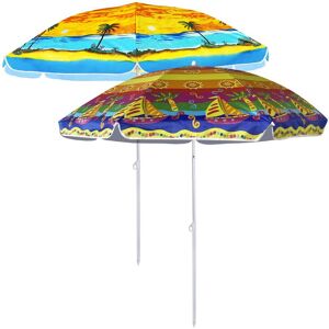 Asab - 6FT Beach Brolly Garden Patio Umbrella Parasol Sun Shade Outdoor uv Protector