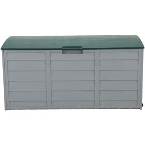 FAMIHOLLD 75gal 260L Outdoor Garden Plastic Storage Deck Box Chest Tools Cushions Toys Lockable Seat - Green - Green