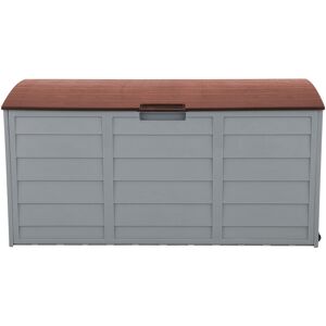 Famiholld - 75gal 260L Outdoor Garden Plastic Storage Deck Box Chest Tools Cushions Toys Lockable Seat - Brown - Brown