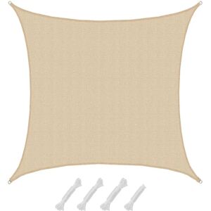 Amanka - 7x7 Water Permeable Sun Shade Sail - Patio Sail Privacy Screen - Garden Sunsail - beige