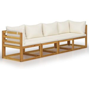 4-Seater Garden Sofa with Cushions Solid Wood Acacia (uk/ie/fi/no only) Vidaxl Brown