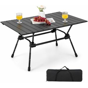 COSTWAY Aluminum Camping Table Folding Picnic Table Height Adjustable with Carrying Bag