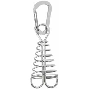 Pack of 10, Anchor Stakes with Carabiner and Spring Loop, Silver - Alwaysh