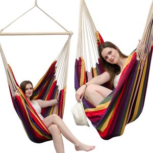 Amanka - xxl Family Hammock Many people hammock Load capacity max. 150 kg Giant hanging cloth chair 190 x 140 cm 100% cotton Hammock incl. safety