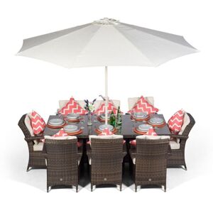 MODERN FURNITURE DIRECT Arizona 8 seater rectangle brown garden furniture set