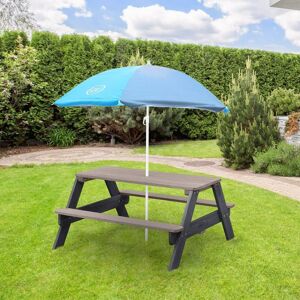 ROYALTON AXI Children Picnic Table Nick with Umbrella Brown and Grey