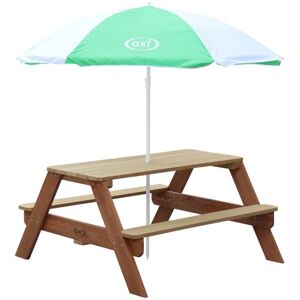 Children Picnic Table Nick with Umbrella Brown AXI Brown