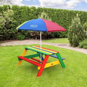 ROYALTON AXI Children Picnic Table Nick with Umbrella Rainbow