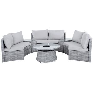 AZUMA Monte Carlo Rattan Garden Furniture 6 Seater Sofa Set Outdoor Seating With 3 x 2 Seat Chairs & Ice Bucket Coffee Table For Patio Decking Conservatory