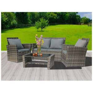 Rattan Furniture Set RFS02 Grey - Birchtree