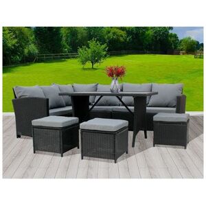 Rattan Furniture Set RFS04 Black - Birchtree