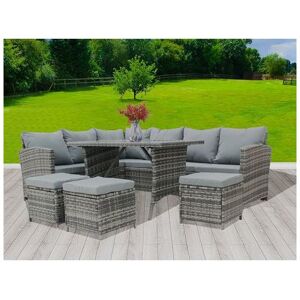 Rattan Furniture Set RFS04 Grey - Birchtree